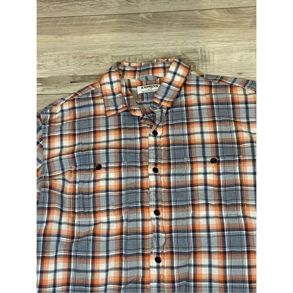 Express plaid long sleeve casual shirts size XL - Picture 3 of 9